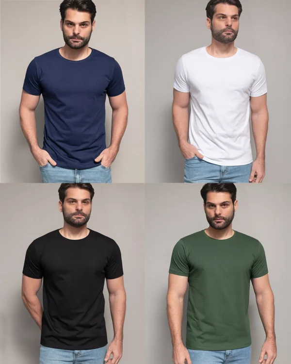 Kit 4 Camisetas Masculinas Lisa