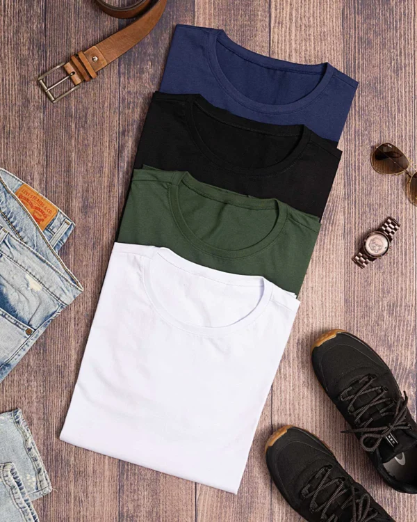 Kit 4 Camisetas Masculinas Lisa