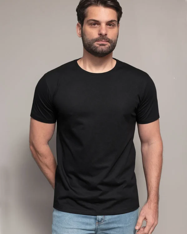 Kit 4 Camisetas Masculinas Preto Algodão